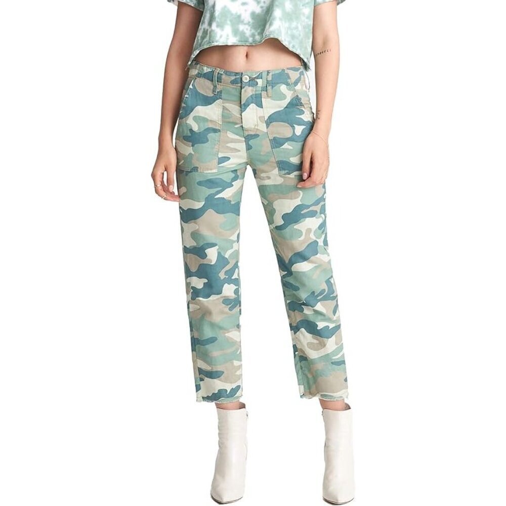 Mother Womens The Shaker Camo Cropped Cropped Pants 28